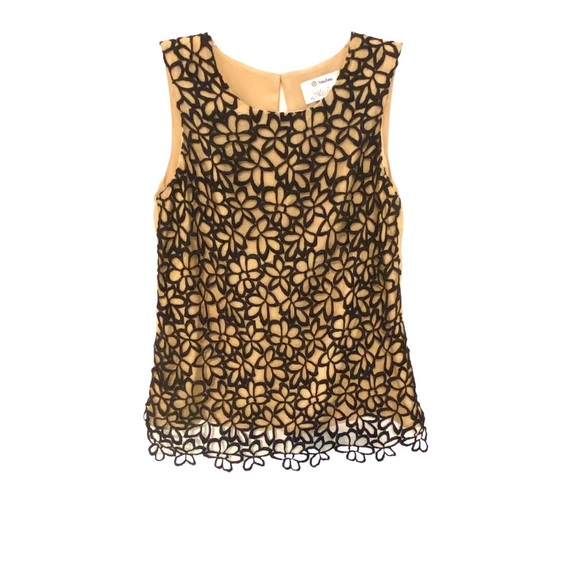 Lela Rose Neiman Marcus for Target Black Crochet Overlay Silk Blend Blouse Sz S - Picture 4 of 9